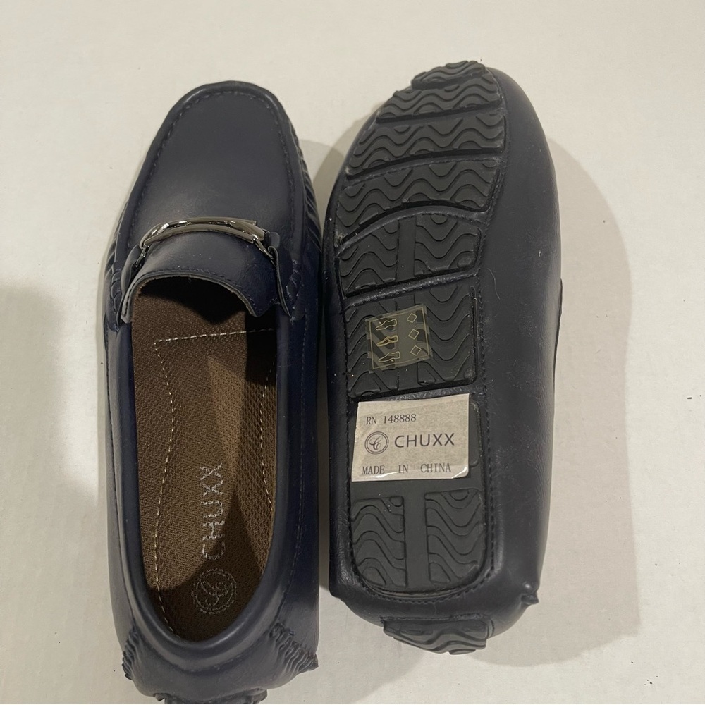 Men’s Chuxx Navy Blue Faux Leather Slip On Loafers Business Casual Size 8 US! - Picture 9 of 10